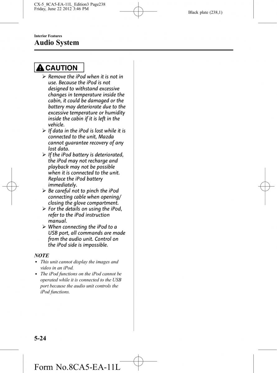 Mazda CX 5 owners manual / page 238