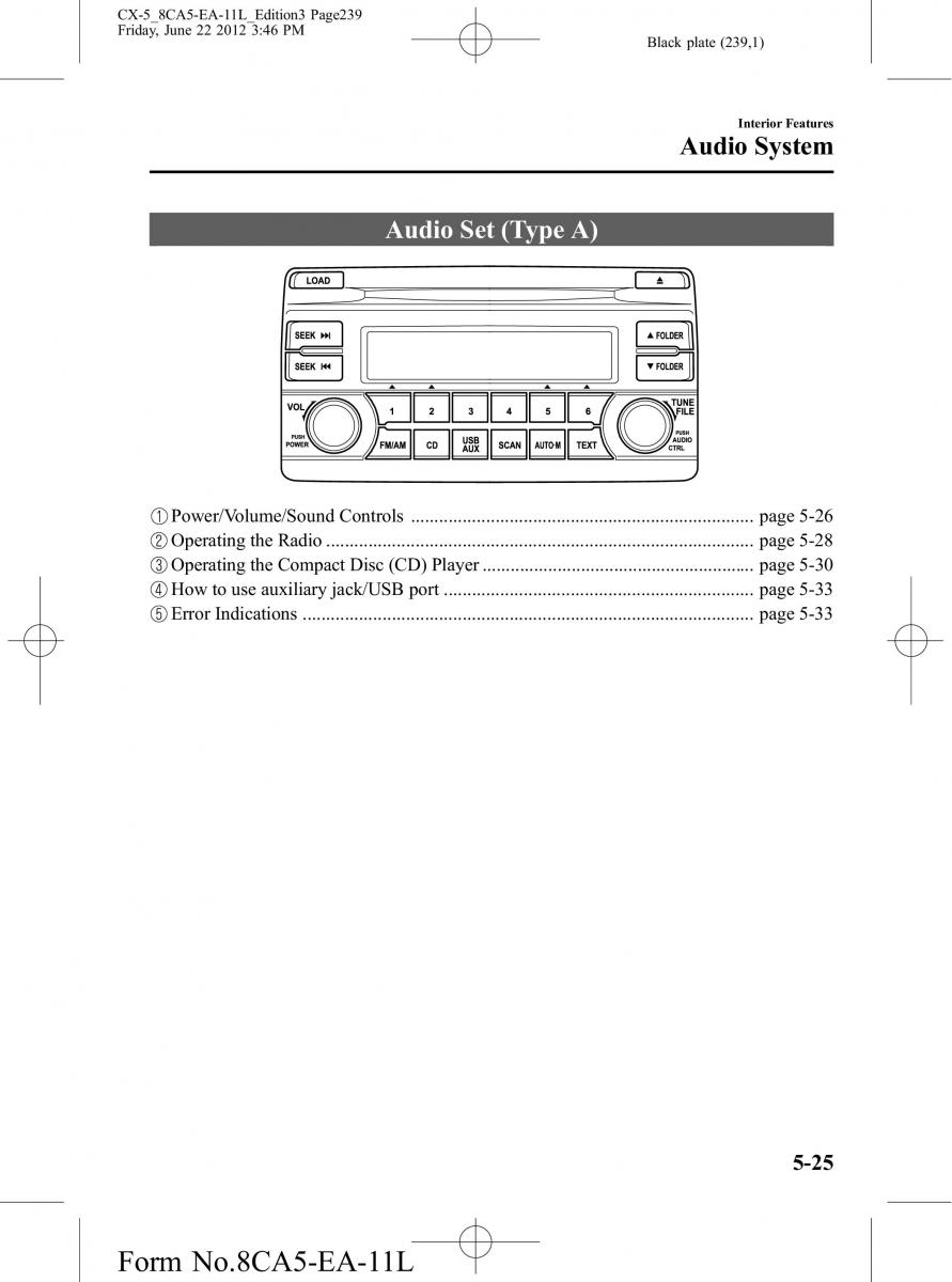 Mazda CX 5 owners manual / page 239