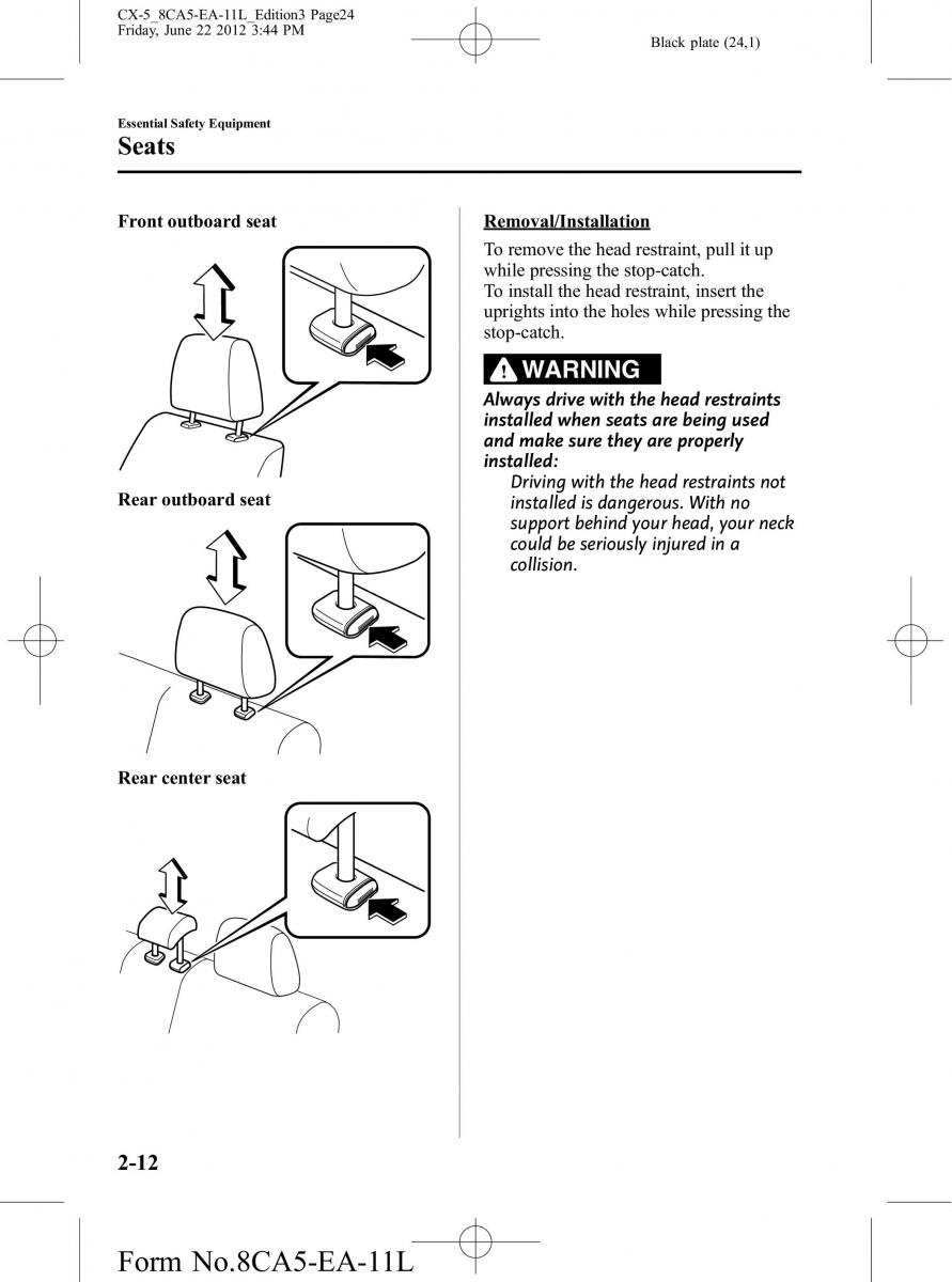 Mazda CX 5 owners manual / page 24