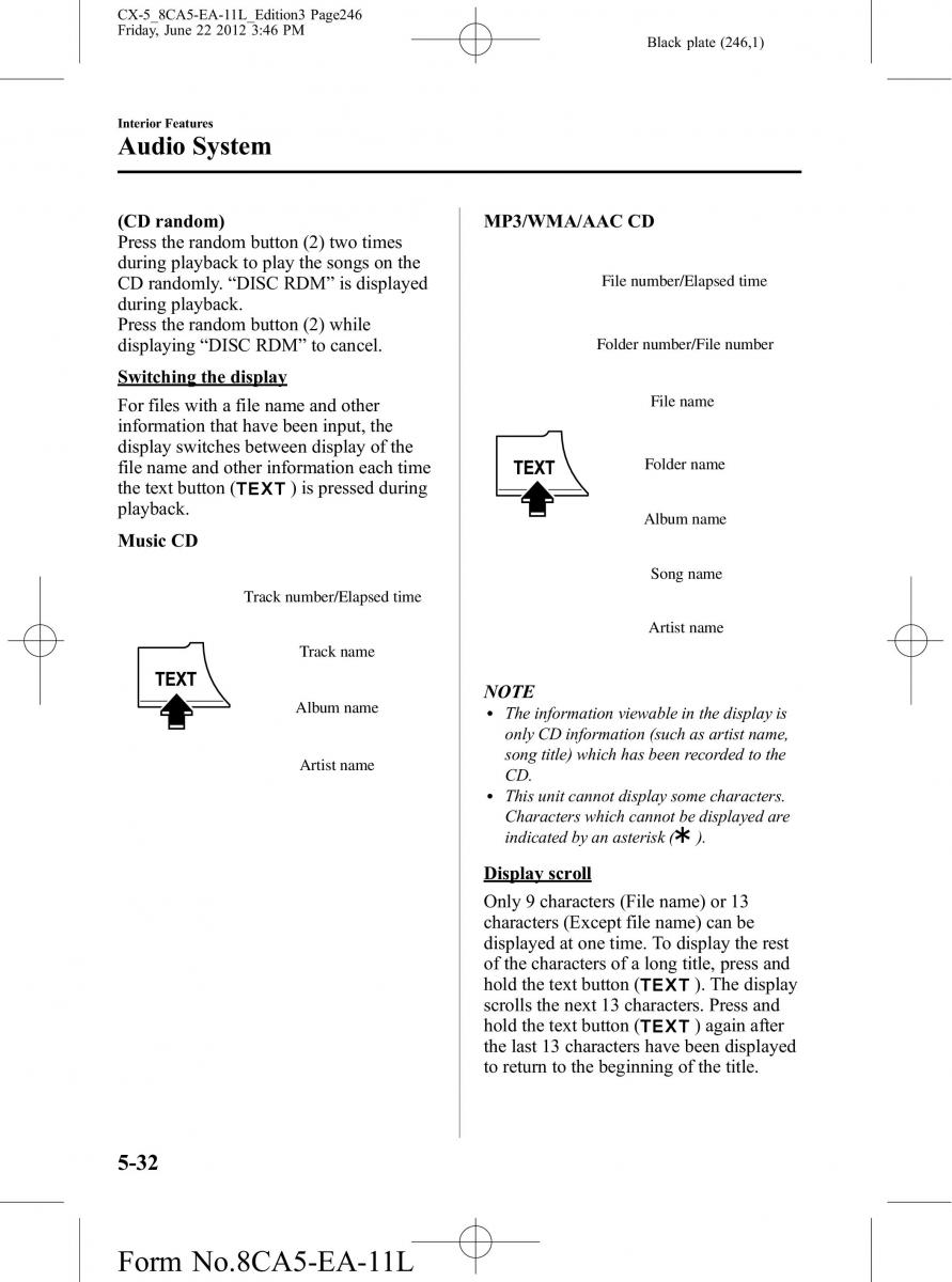 Mazda CX 5 owners manual / page 246