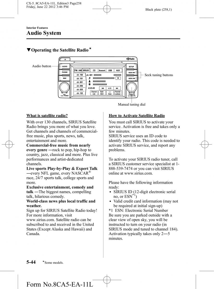 Mazda CX 5 owners manual / page 258