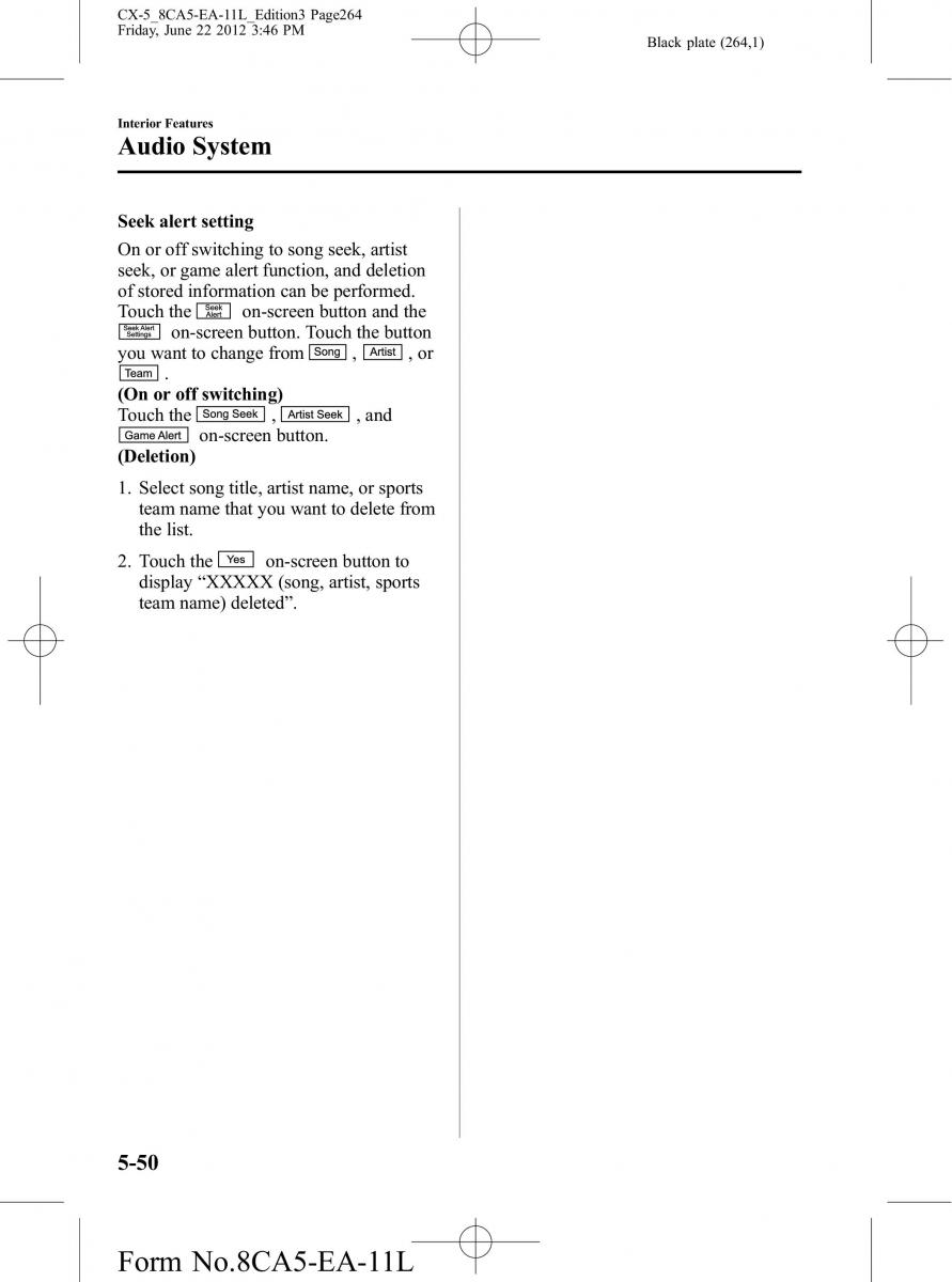 Mazda CX 5 owners manual / page 264