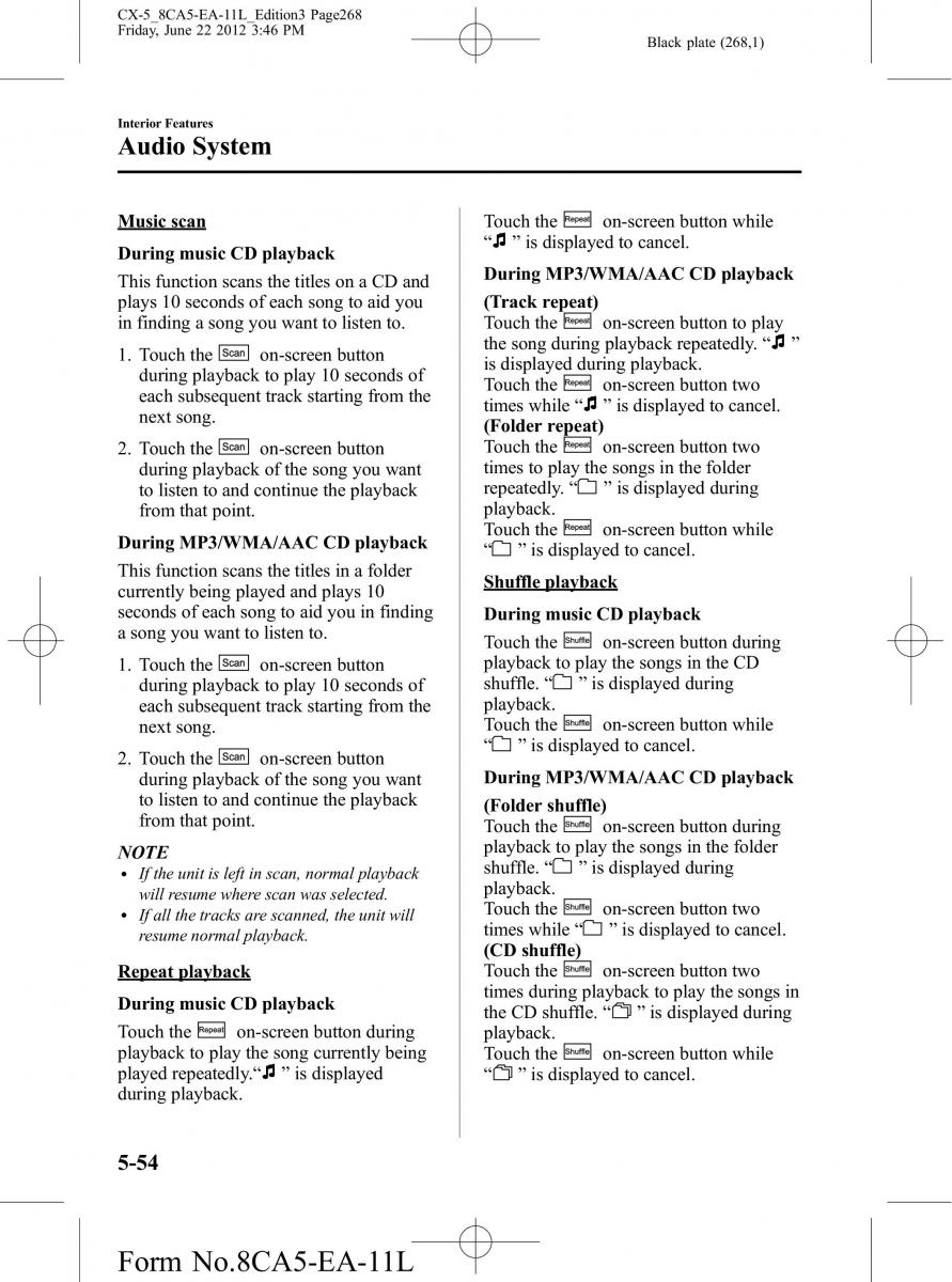 Mazda CX 5 owners manual / page 268