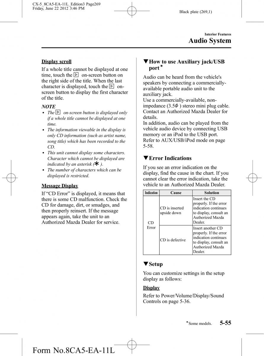 Mazda CX 5 owners manual / page 269