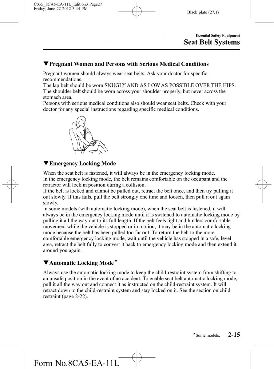 Mazda CX 5 owners manual / page 27