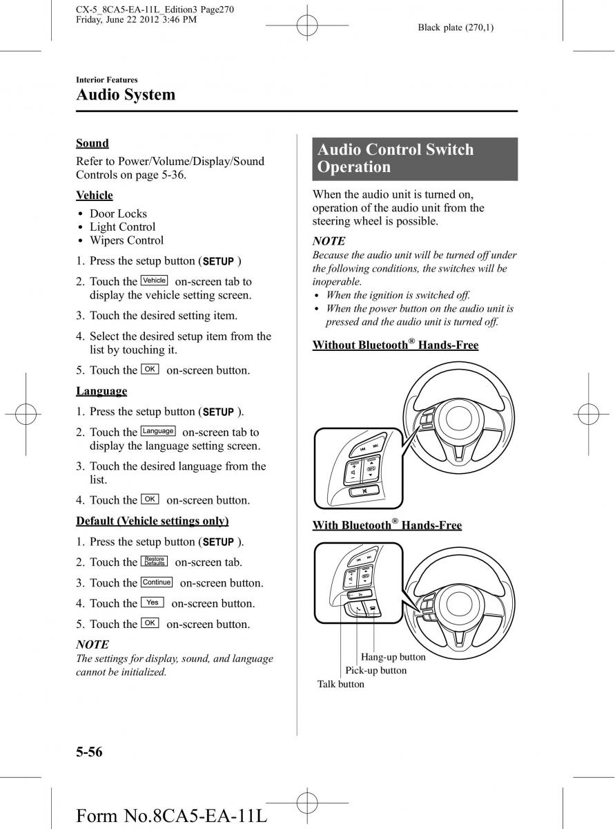 Mazda CX 5 owners manual / page 270