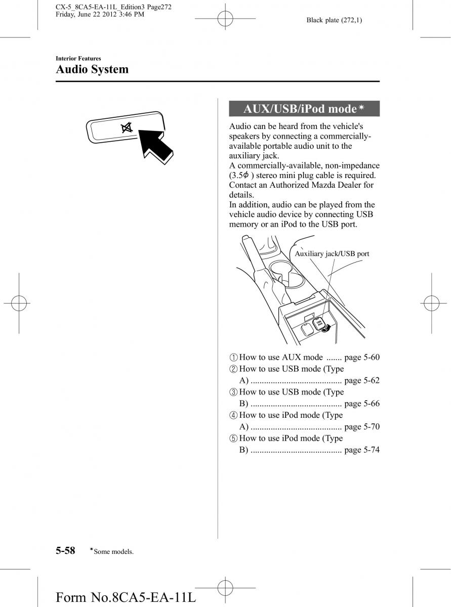 Mazda CX 5 owners manual / page 272