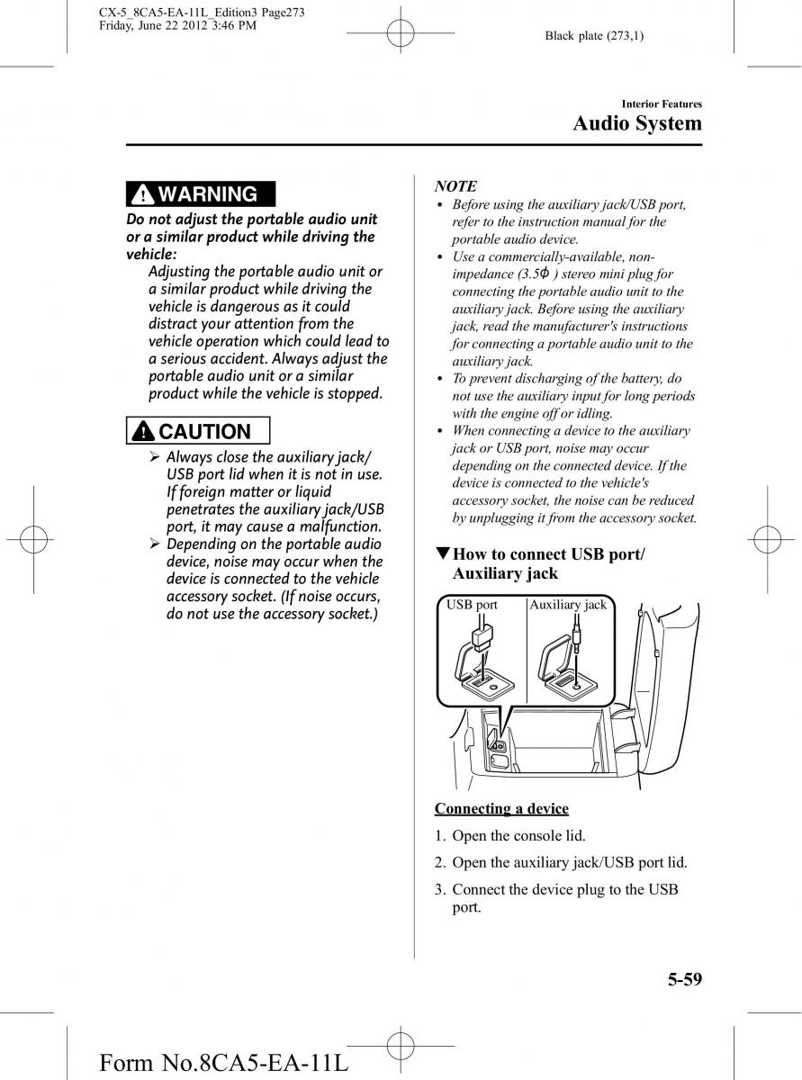 Mazda CX 5 owners manual / page 273