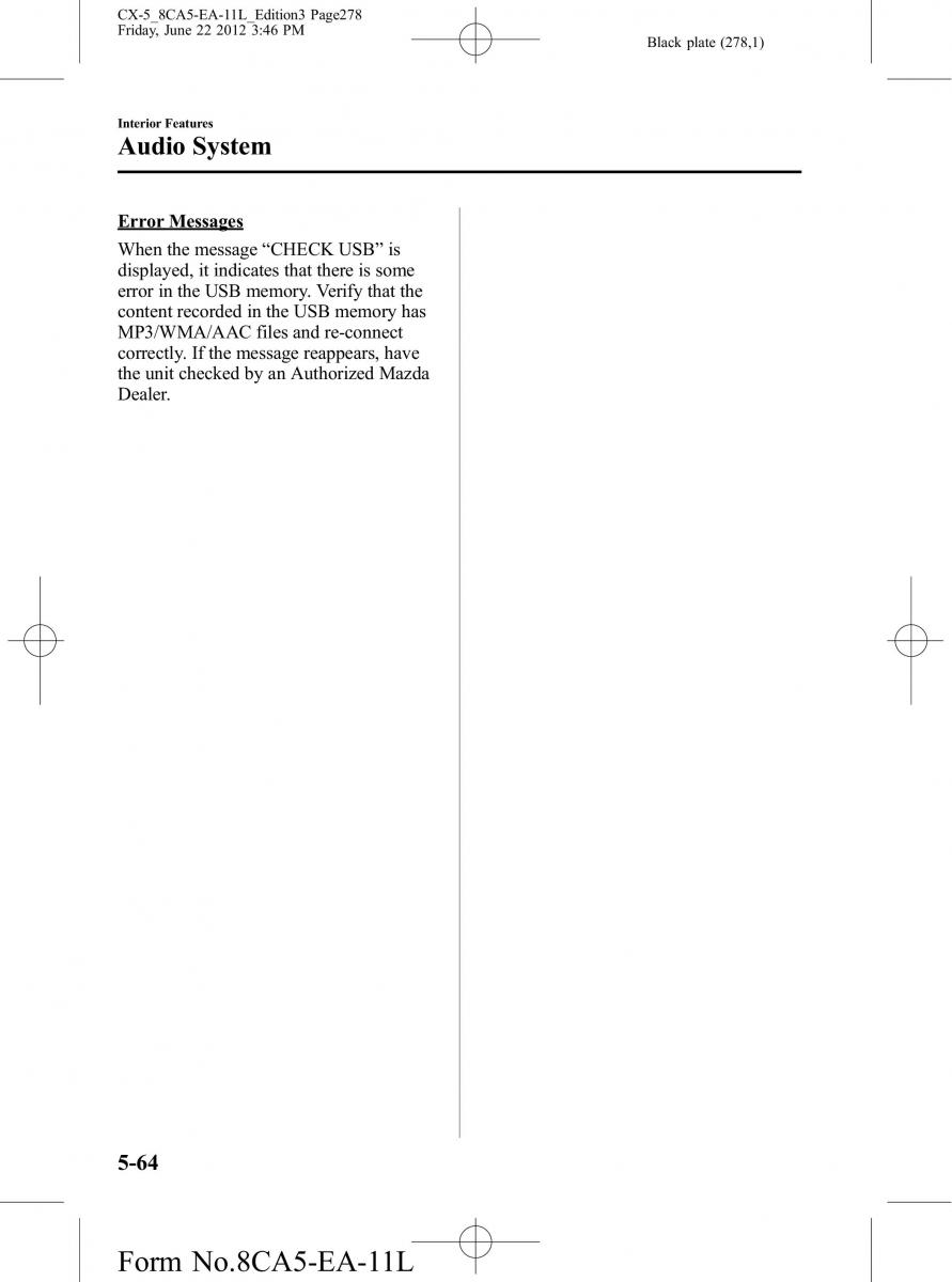 Mazda CX 5 owners manual / page 278