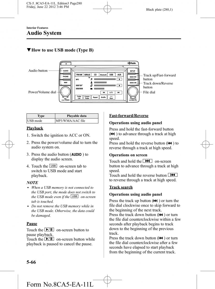 Mazda CX 5 owners manual / page 280