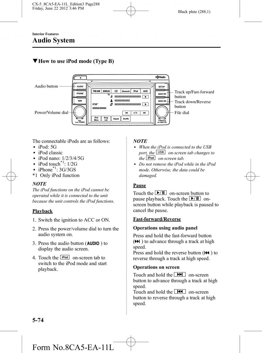 Mazda CX 5 owners manual / page 288