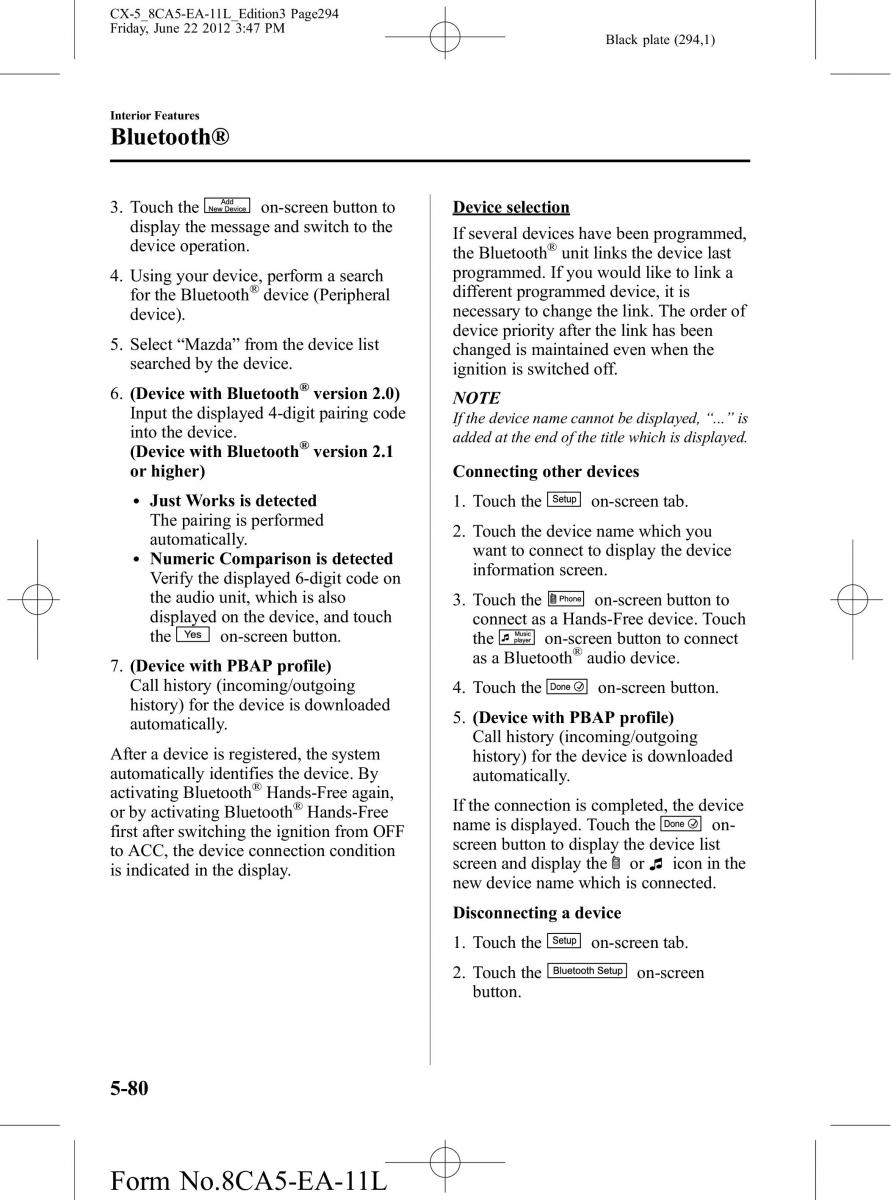 Mazda CX 5 owners manual / page 294