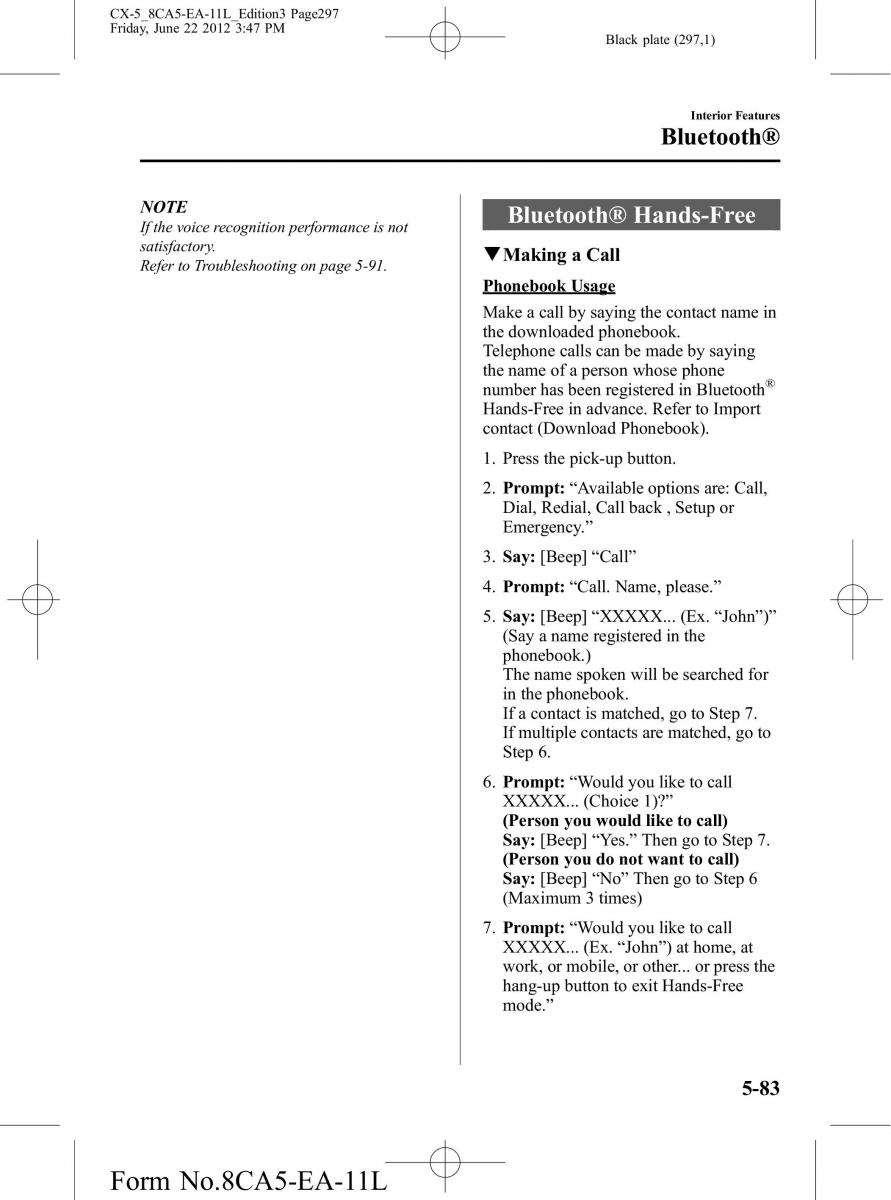 Mazda CX 5 owners manual / page 297