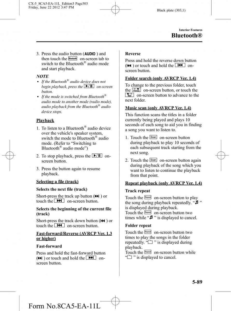 Mazda CX 5 owners manual / page 303