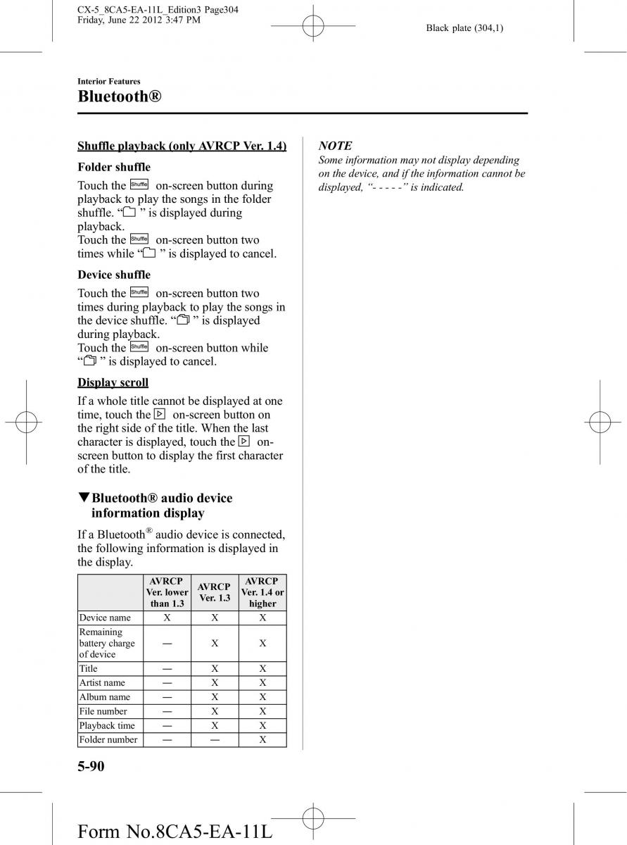 Mazda CX 5 owners manual / page 304