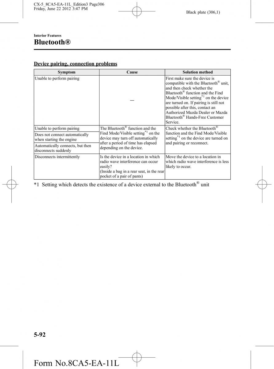 Mazda CX 5 owners manual / page 306