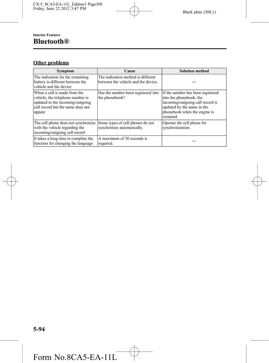 Mazda CX 5 owners manual / page 308