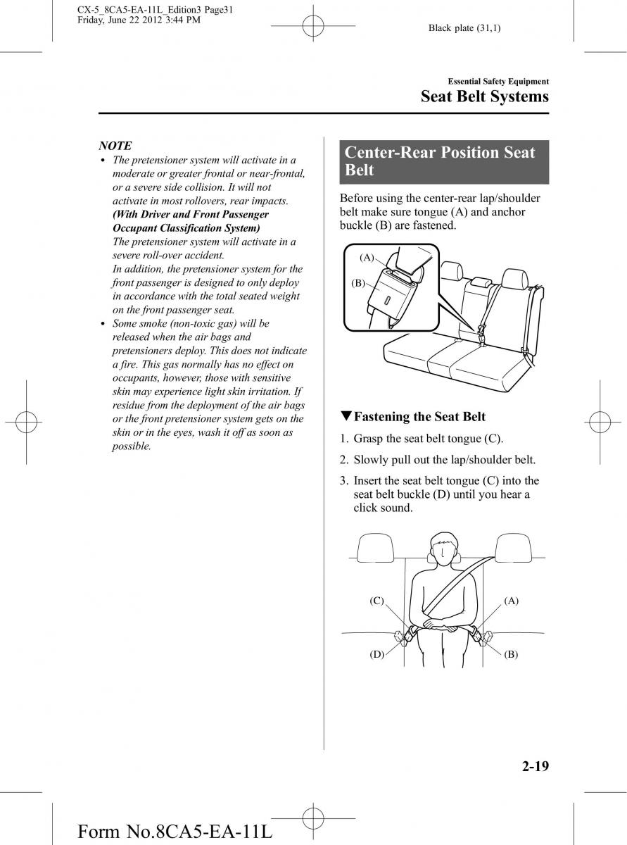 Mazda CX 5 owners manual / page 31