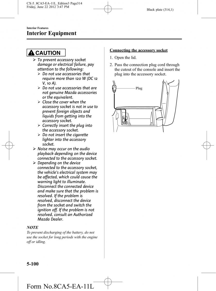 Mazda CX 5 owners manual / page 314