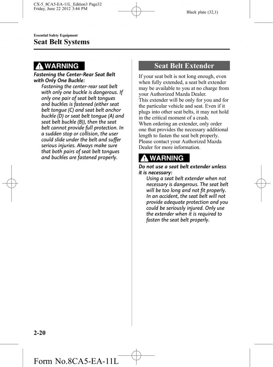 Mazda CX 5 owners manual / page 32