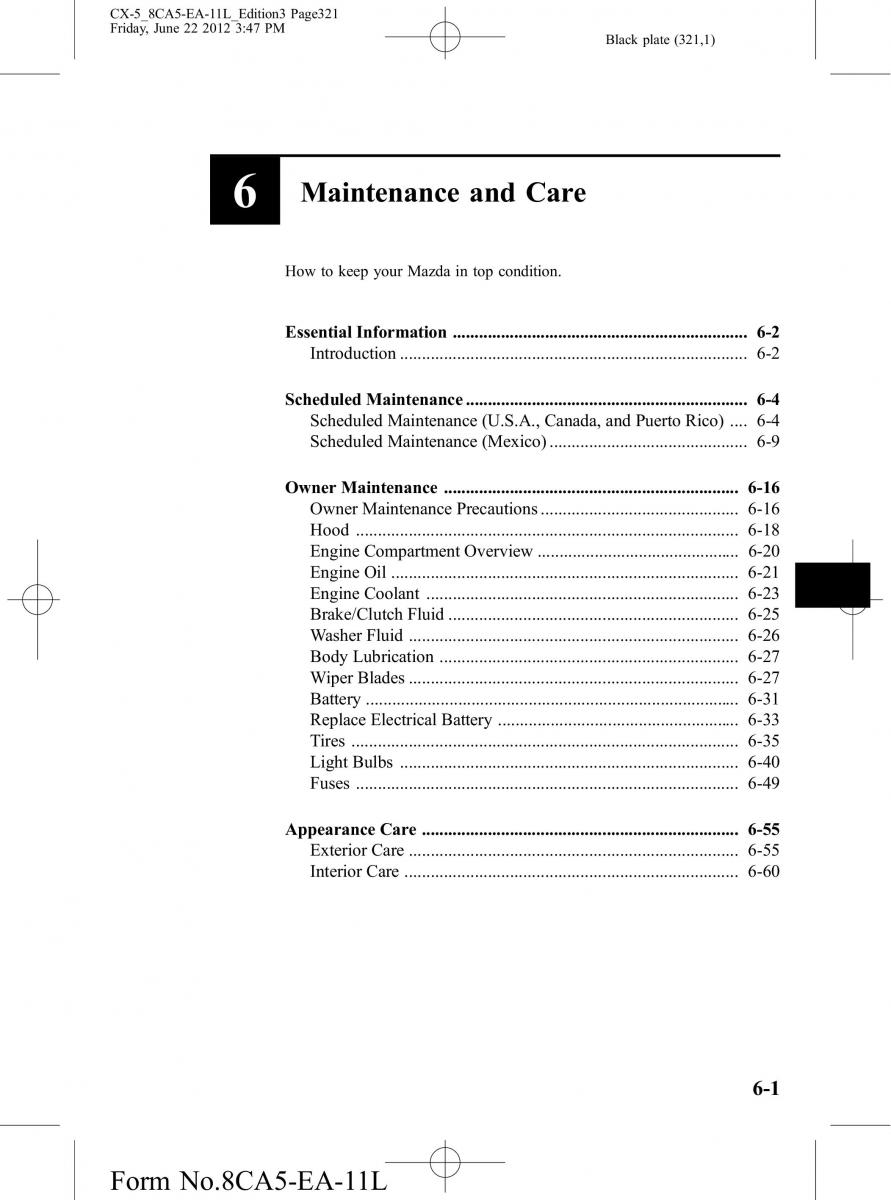 Mazda CX 5 owners manual / page 321