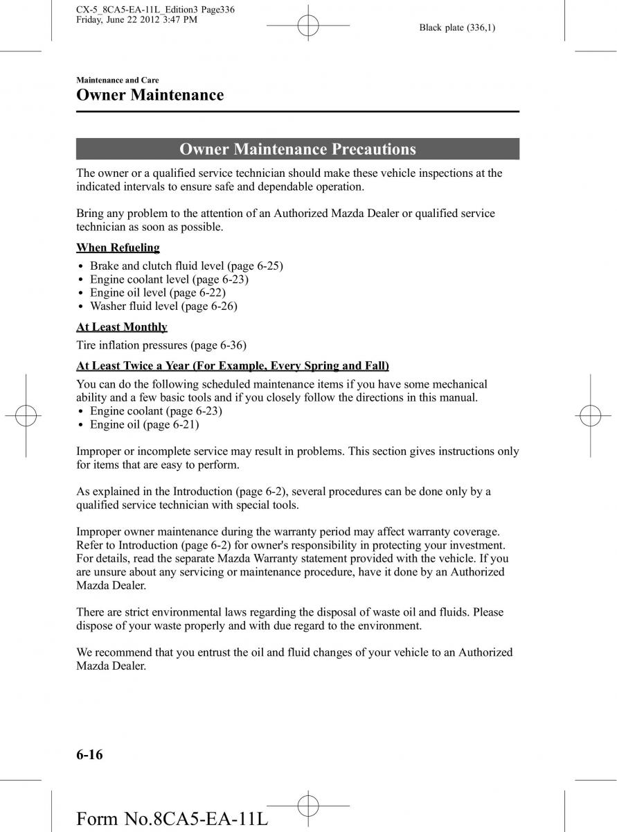 Mazda CX 5 owners manual / page 336