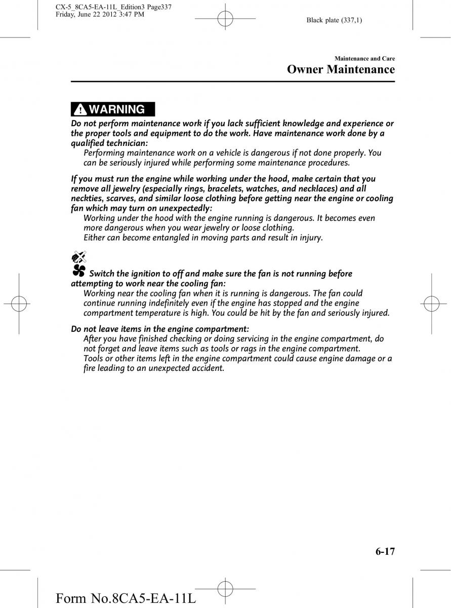 Mazda CX 5 owners manual / page 337