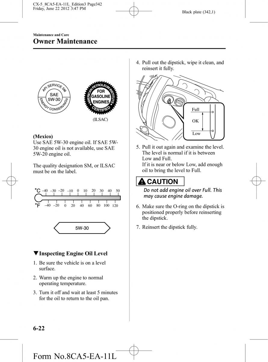 Mazda CX 5 owners manual / page 342