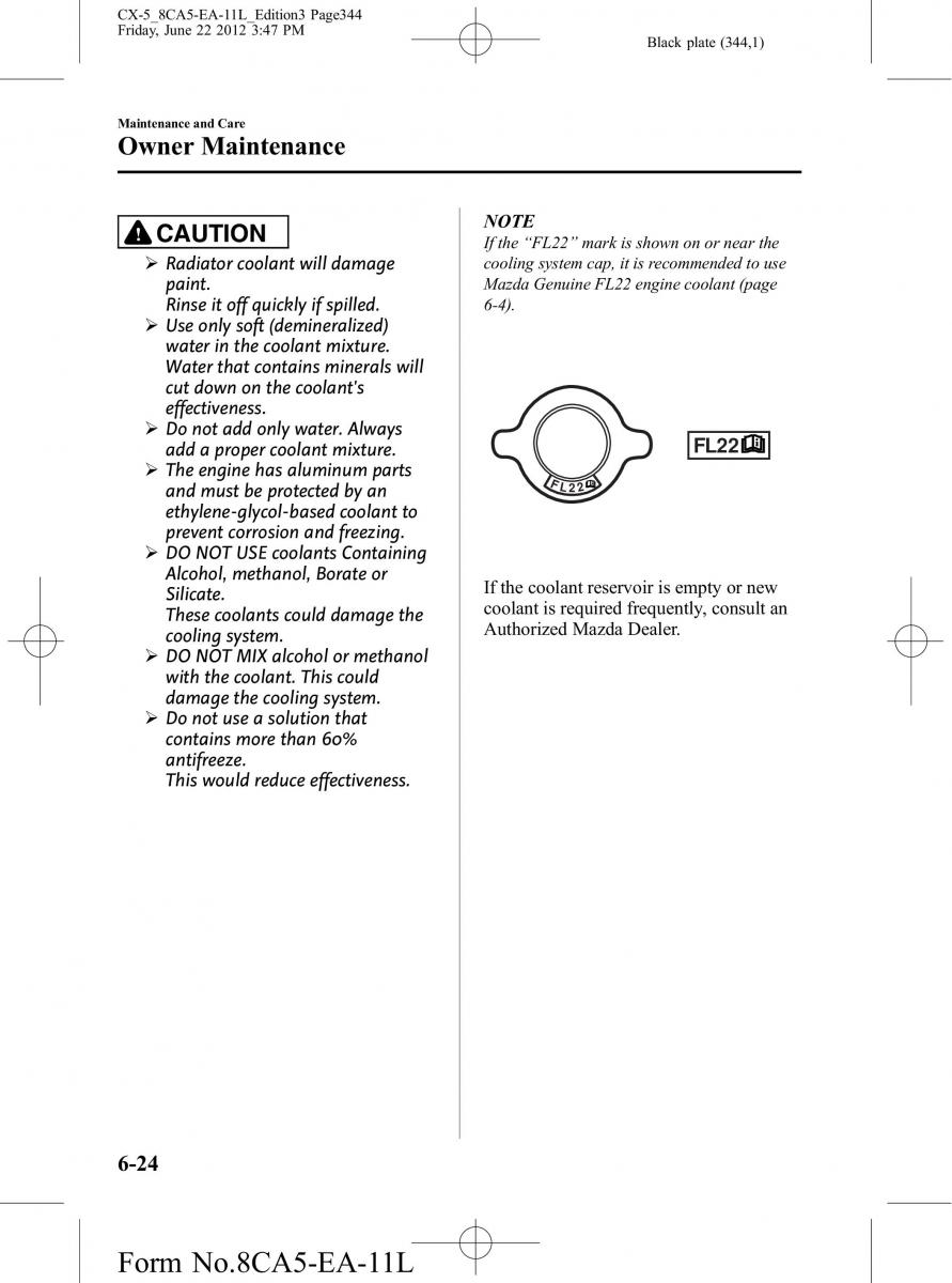 Mazda CX 5 owners manual / page 344