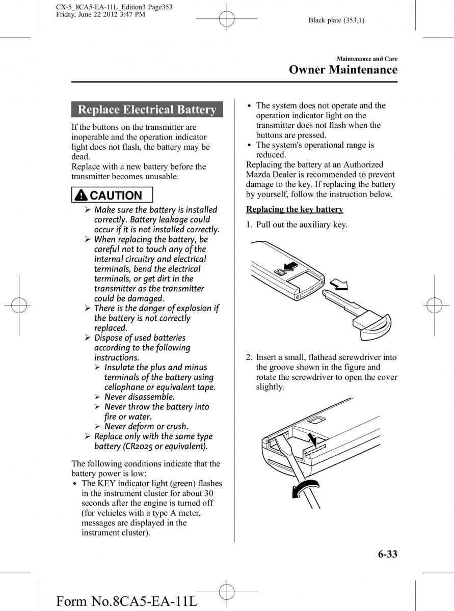 Mazda CX 5 owners manual / page 353