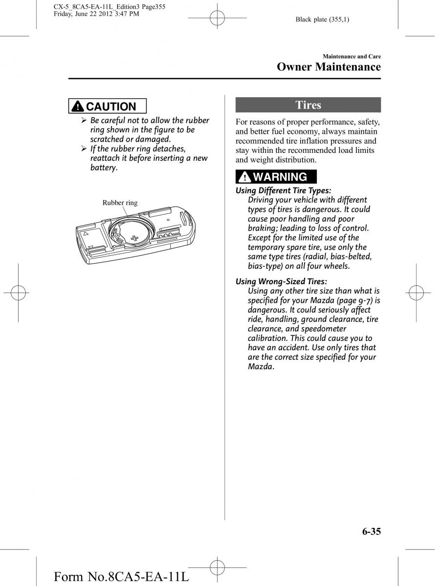 Mazda CX 5 owners manual / page 355