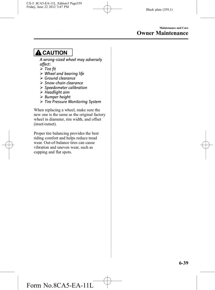 Mazda CX 5 owners manual / page 359