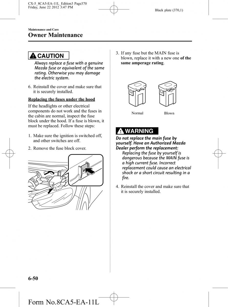 Mazda CX 5 owners manual / page 370