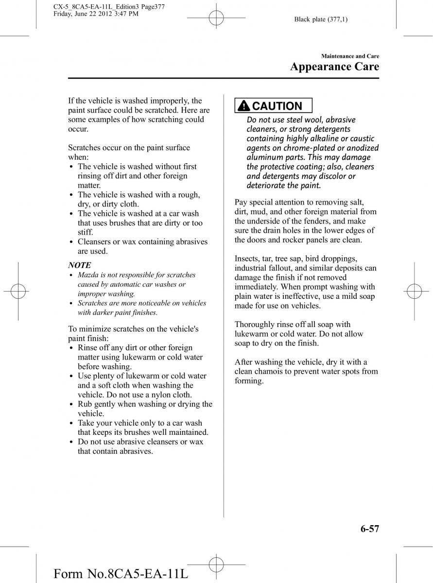 Mazda CX 5 owners manual / page 377