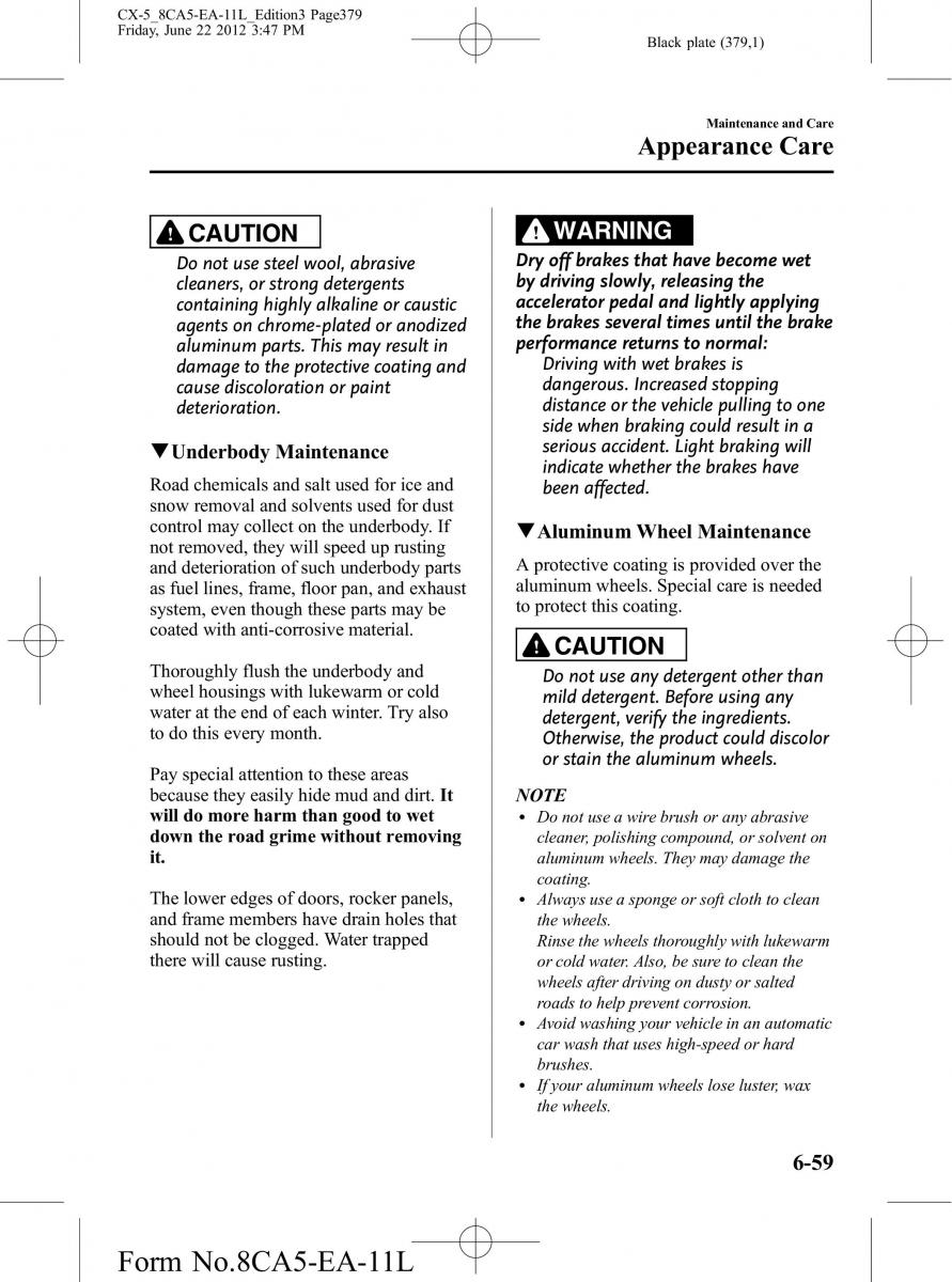 Mazda CX 5 owners manual / page 379