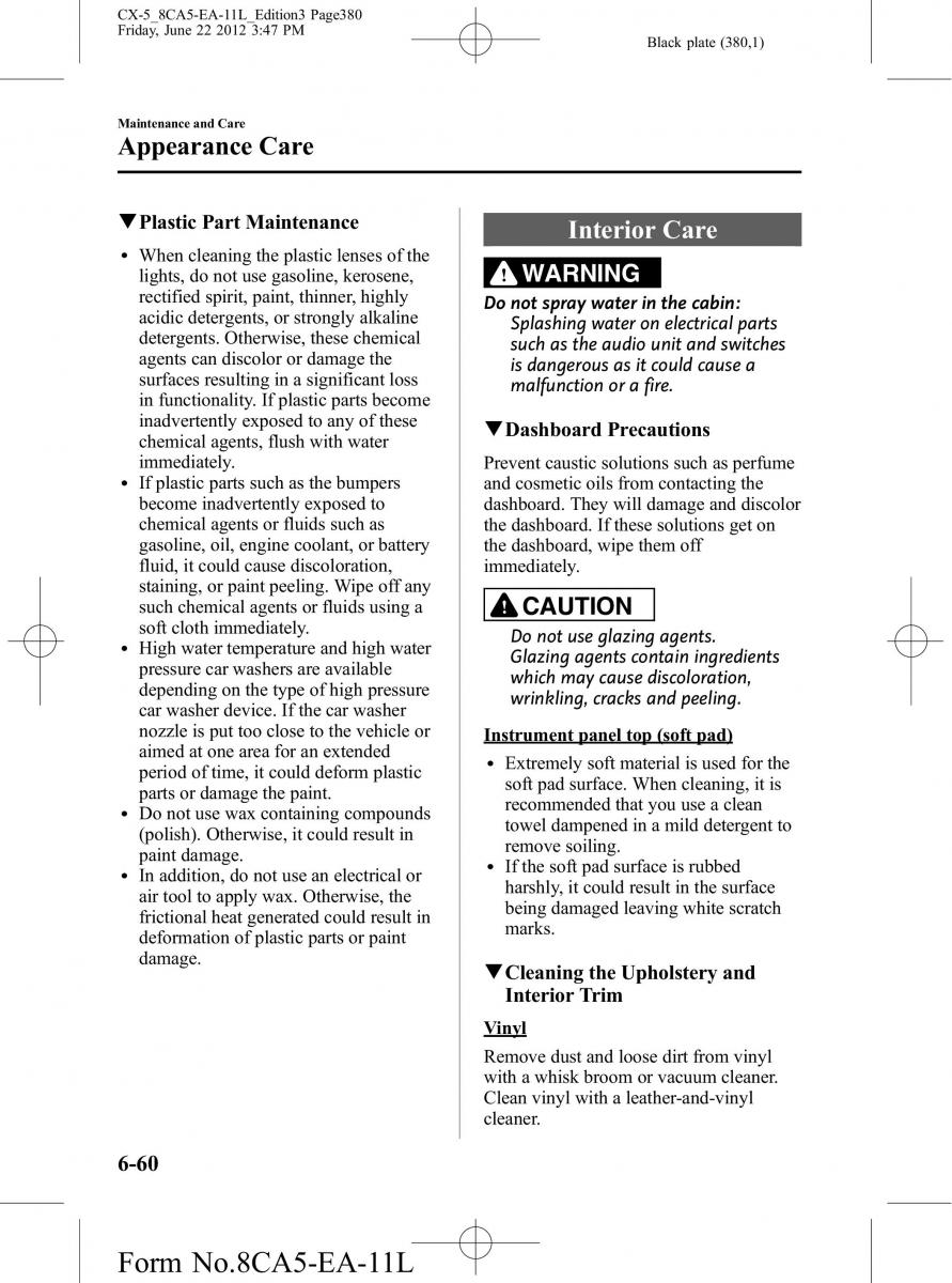 Mazda CX 5 owners manual / page 380