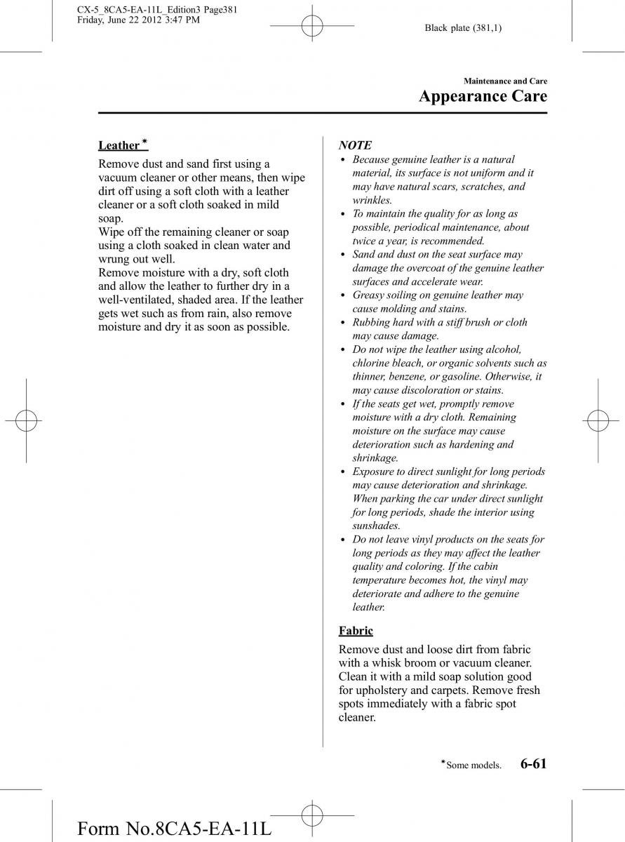 Mazda CX 5 owners manual / page 381