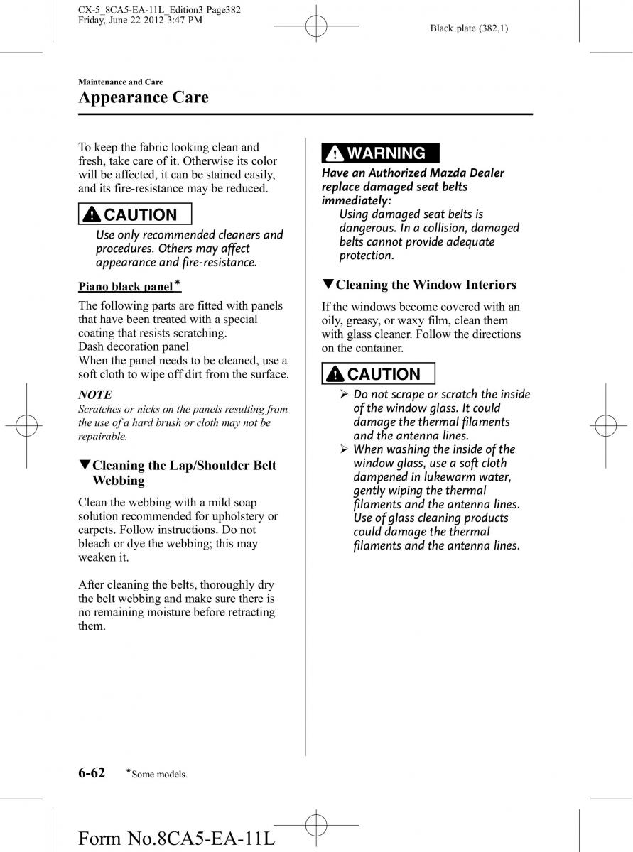 Mazda CX 5 owners manual / page 382