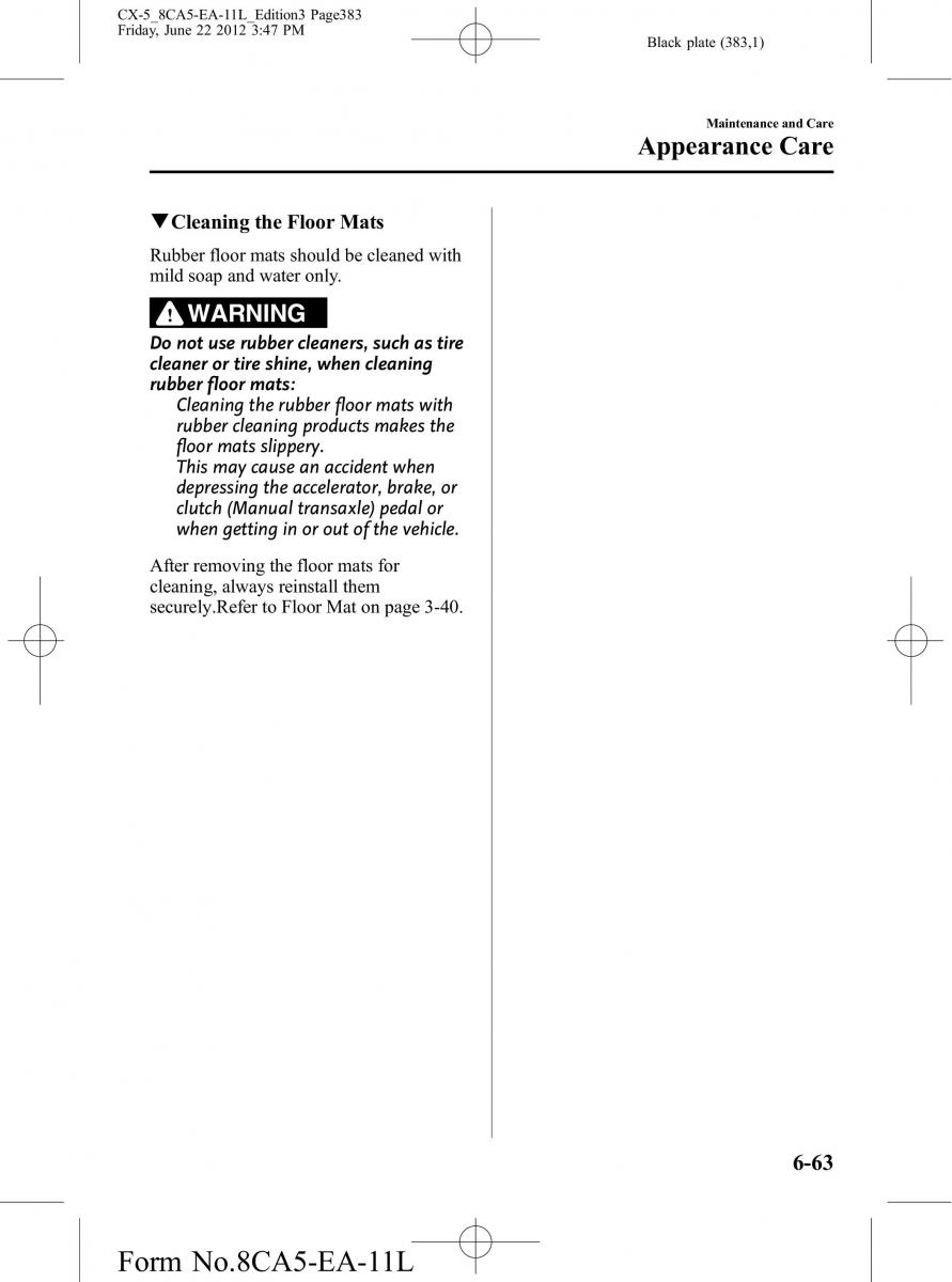 Mazda CX 5 owners manual / page 383