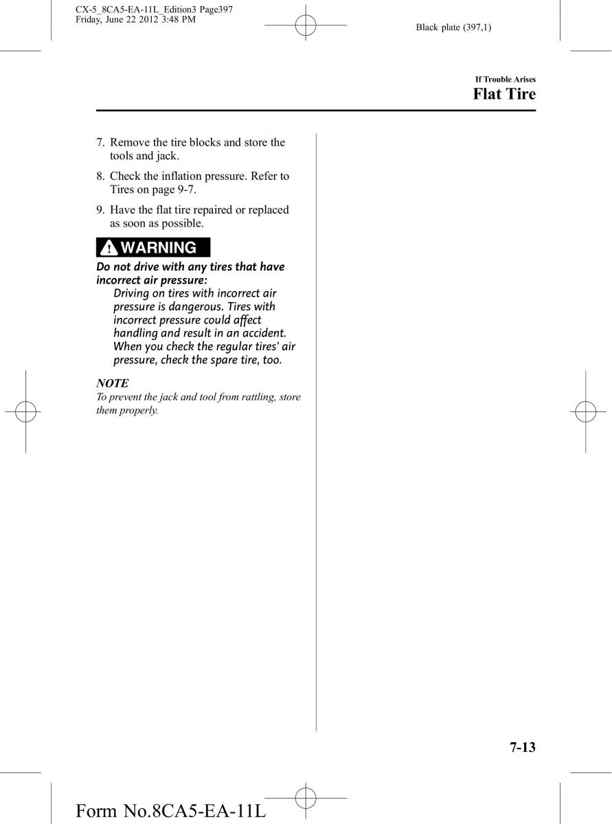 Mazda CX 5 owners manual / page 397