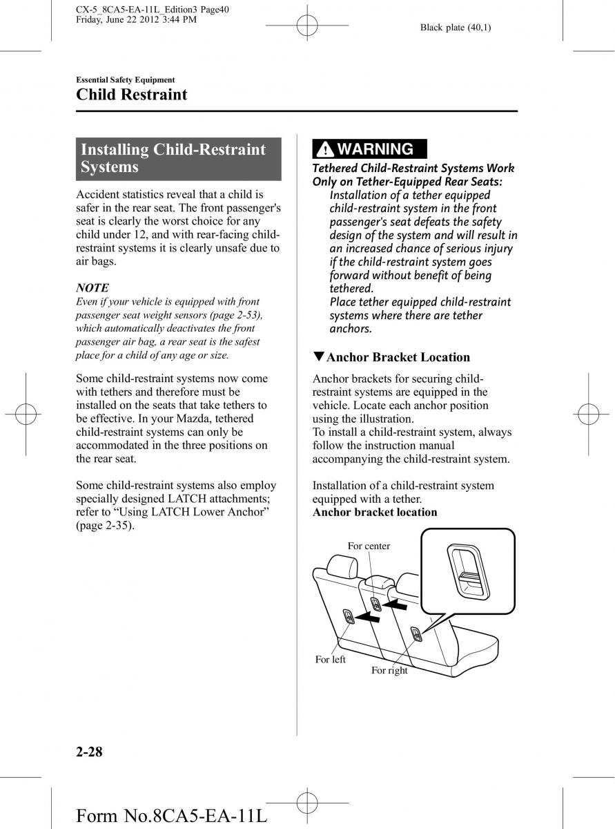 Mazda CX 5 owners manual / page 40