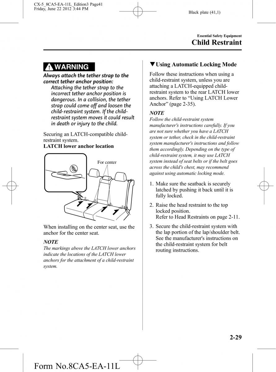 Mazda CX 5 owners manual / page 41