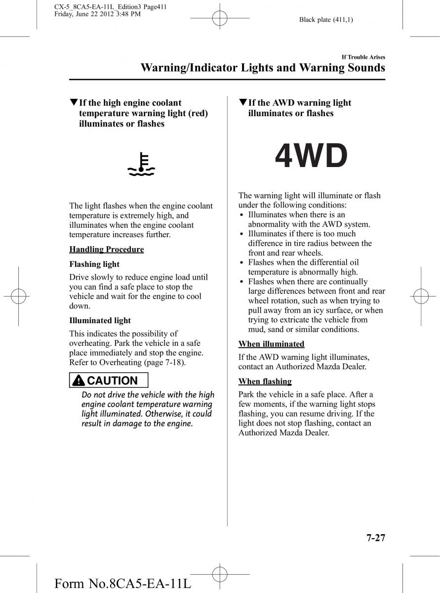 Mazda CX 5 owners manual / page 411