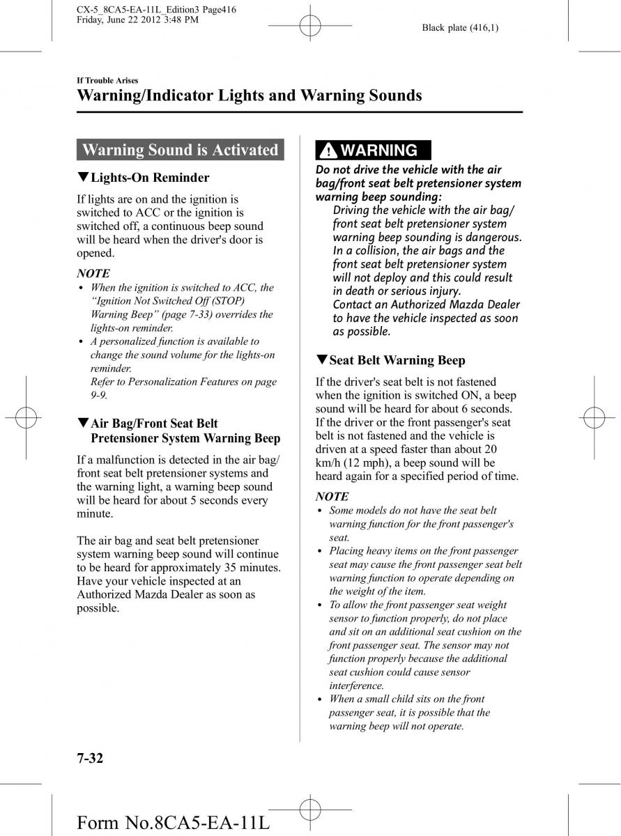 Mazda CX 5 owners manual / page 416