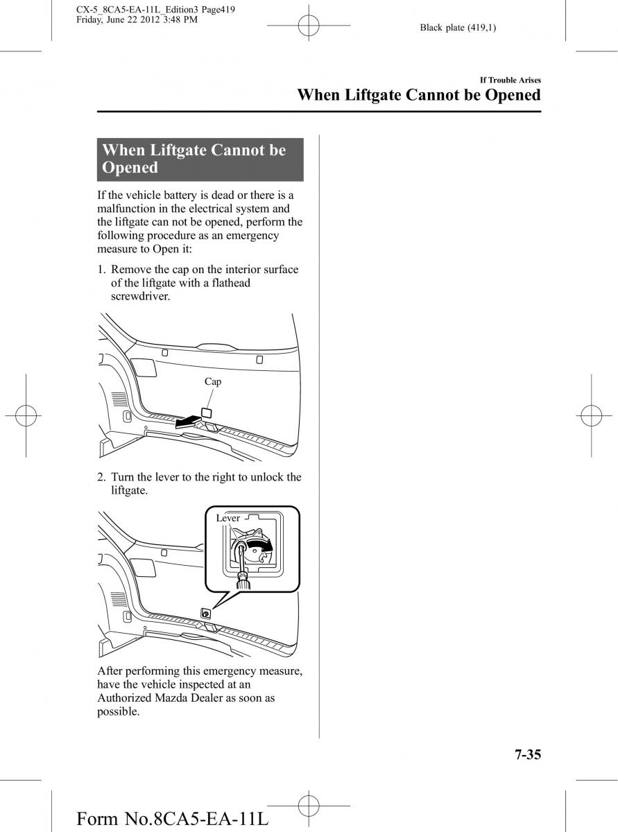 Mazda CX 5 owners manual / page 419