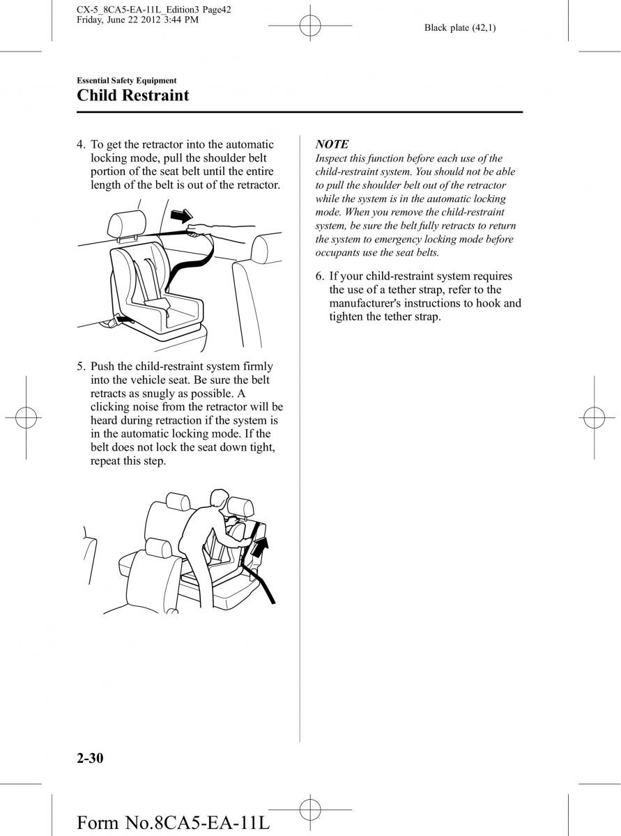 Mazda CX 5 owners manual / page 42