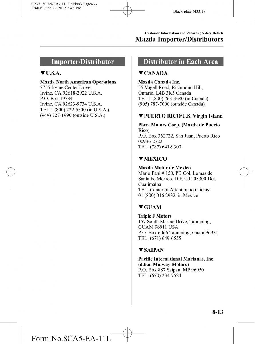 Mazda CX 5 owners manual / page 433