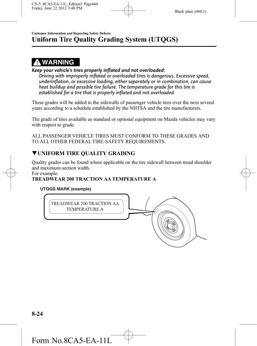 Mazda CX 5 owners manual / page 444