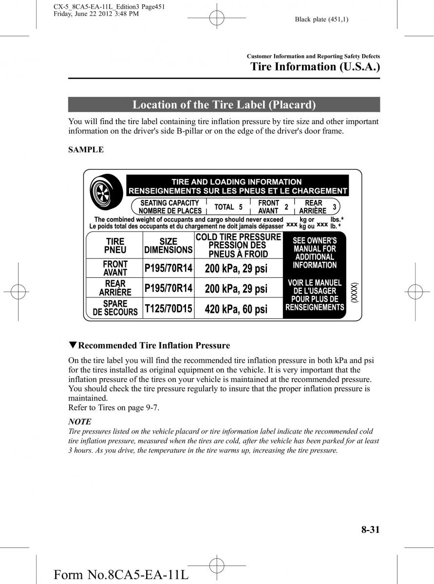 Mazda CX 5 owners manual / page 451