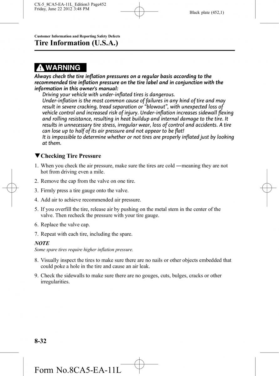 Mazda CX 5 owners manual / page 452